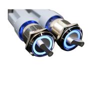 19mm Waterproof Stainless Steel DPDT illuminated metal selector switch 2/3 position Push Button Switch Rotary Switch with LED IINKUEYK(Blue,2 POSITION_12-24V)