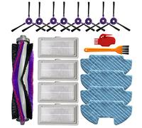 19Pcs Kit Accessori per Samsung Powerbot-E VR05R5050WK Robot Aspirapolvere, 1 Rullo Spazzola, 8 Spazzole Laterali, 4 Filtri 4 Mops, 2 Strumento di Pulizia