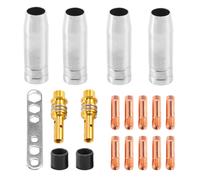 19Pcs Welding Torch Nozzle Part Kit Conical Sleeve Rod Tool Set for Bi