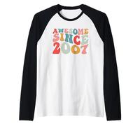 19th Birthday Awesome Since 2007 Retro Vintage 19 Years Old Maglia con Maniche Raglan