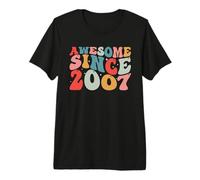 19th Birthday Awesome Since 2007 Retro Vintage 19 Years Old Maglietta Premium
