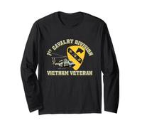 1a Divisione Cavalleria Vietnam Veterano UH1 Gunship Veteran Day Maglia a Manica