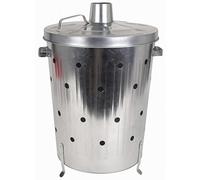 1a-Handelsagentur Barile per combustione 75l zincato - Barile del fuoco Braciere Bruciatore Stufa da terrazza Legno, Argento