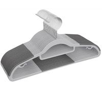 1ABOVE 25 grucce appendiabiti in plastica, antiscivolo, salvaspazio, gancio a 360°, bianco e grigio, dimensioni: 42 x 21 cm (bianco e grigio, 25 pezzi)