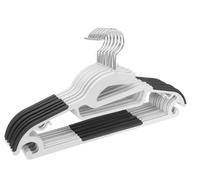 1Above 25 grucce appendiabiti in plastica con apertura a forma di S, antiscivolo, salvaspazio, gancio girevole a 360°, grigio e bianco, 42 x 22 cm (bianco e grigio, 25 pezzi)