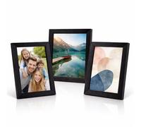 1ABOVE 3 cornici per foto, 10,2 x 15,2 cm, in vetro trasparente a coste nero, design frontale autoportante, ideali per certificati, immagini e fotografie