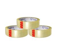 1ABOVE 3 rotoli di nastro adesivo per imballaggio, 24 mm x 40 m, resistente, trasparente, ideale per confezioni regalo, casa o ufficio, nastro trasparente per cancelleria