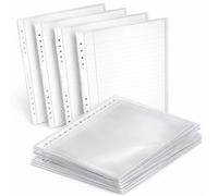 1ABOVE 90 micron - Confezione da 100 portafogli in plastica A4, extra resistenti, di alta qualità, con tasche in vetro trasparente e portadocumenti (1)