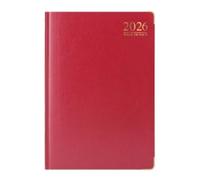 1ABOVE Agenda giornaliera 2025 di alta qualità, formato A6, con bordi dorati, angoli in metallo, carta da 60 g/m², per uso domestico e ufficio (rosso)