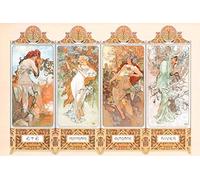 1art1 Alphonse Mucha Poster Le Quattro Stagioni, 1896 Stampa 91x61 cm