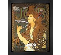 1art1 Alphonse Mucha Stampa d'Arte e Cornice (MDF) - Job, 1896 (50 x 40cm)