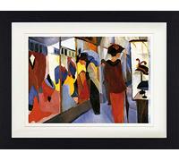 1art1 August Macke Poster Fashion Shop, 1913 Quadro in Cornice con Pregiato Passepartout | Immagini A Parete | in Una Cornice 40x30 cm