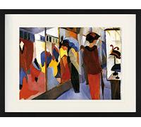 1art1 August Macke Poster Fashion Shop, 1913 Quadro in Cornice con Pregiato Passepartout | Immagini A Parete | in Una Cornice 80x60 cm