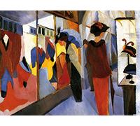 1art1 August Macke Poster Fashion Shop, 1913 Stampa d'Arte 80x60 cm