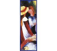 1art1 August Macke Poster Mädchen Unter Bäumen, Detail Kunstdruck Bild 91x30 cm