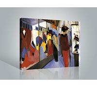1art1 August Macke Poster Stampa Artistica su Tela Fashion Shop, 1913 Quadro da Parete sulla Barella | Murale XXL | Immagine 80x60 cm
