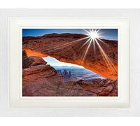1art1 Canyons Poster High Noon At Mesa Arch, Canyonlands National Park, USA Quadro in Cornice con Pregiato Passepartout | Immagini A Parete | in Una Cornice 40x30 cm