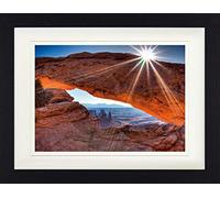 1art1 Canyons Poster High Noon At Mesa Arch, Canyonlands National Park, USA Quadro in Cornice con Pregiato Passepartout | Immagini A Parete | in Una Cornice 40x30 cm