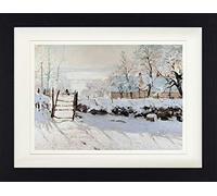 1art1 Claude Monet Poster La Gazza, 1868-69 Quadro in Cornice con Pregiato Passepartout | Immagini A Parete | in Una Cornice 40x30 cm