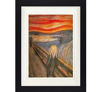 1art1 Edvard Munch Poster L'Urlo, 1893 Quadro in Cornice con Pregiato Passepartout | Immagini A Parete | in Una Cornice 40x30 cm