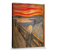 1art1 Edvard Munch Poster Stampa Artistica su Tela L'Urlo, 1893 Quadro da Parete sulla Barella | Murale XXL | Immagine 50x40 cm