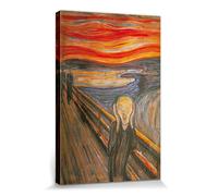 1art1 Edvard Munch Poster Stampa Artistica su Tela L'Urlo, 1893 Quadro da Parete sulla Barella | Murale XXL | Immagine 30x20 cm