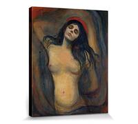 1art1 Edvard Munch Poster Stampa Artistica su Tela Madonna, 1894-1895 Quadro da Parete sulla Barella | Murale XXL | Immagine 50x40 cm