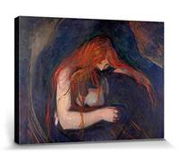 1art1 Edvard Munch Poster Stampa Artistica su Tela Vampiro, 1895 Quadro da Parete sulla Barella | Murale XXL | Immagine 80x60 cm
