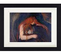 1art1 Edvard Munch Poster Vampiro, 1895 Quadro in Cornice con Pregiato Passepartout | Immagini A Parete | in Una Cornice 40x30 cm