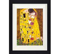 1art1 Gustav Klimt Poster Il Bacio, 1908 Quadro in Cornice con Pregiato Passepartout | Immagini A Parete | in Una Cornice 40x30 cm