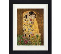 1art1 Gustav Klimt Poster Il Bacio II Quadro in Cornice con Pregiato Passepartout | Immagini A Parete | in Una Cornice 40x30 cm