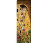 1art1 Gustav Klimt Poster Stampa Artistica su Tela Il Bacio II Quadro da Parete sulla Barella | Murale XXL | Immagine 90x30 cm