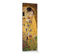 1art1 Gustav Klimt Poster Stampa Artistica su Tela Il Bacio II Quadro da Parete sulla Barella | Murale XXL | Immagine 120x40 cm