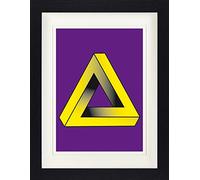 1art1 Illusioni Ottiche Poster Il Triangolo Impossibile di Penrose Colori Complementari Quadro in Cornice con Pregiato Passepartout | Immagini A Parete | in Una Cornice 40x30 cm