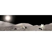 1art1 La Luna Panorama, L'Ultimo Uomo sulla Luna, Apollo 17 Il 14 Dicembre 1972 Carta da Parati Adesiva 240x75 cm