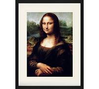 1art1 Leonardo da Vinci Poster La Gioconda Quadro in Cornice con Pregiato Passepartout | Immagini A Parete | in Una Cornice 80x60 cm