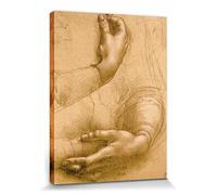 1art1 Leonardo da Vinci Poster Stampa Artistica su Tela Studio di Mani, Circa 1478 Quadro da Parete sulla Barella | Murale XXL | Immagine 40x30 cm