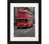 1art1 Londra Poster Bus Rosso Quadro in Cornice con Pregiato Passepartout | Immagini A Parete | in Una Cornice 40x30 cm