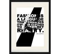 1art1 Moda Poster Fashion Is A Language That Creates Itself in Clothes, Karl Lagerfeld Quadro in Cornice con Pregiato Passepartout | Immagini A Parete | in Una Cornice 80x60 cm