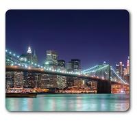 1art1 New York Panorama di Notte di Brooklyn Bridge Tappetino per Mouse 23x19 cm