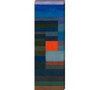 1art1 Paul Klee Poster Stampa Artistica su Tela Fuoco di Sera, 1929 Quadro da Parete sulla Barella | Murale XXL | Immagine 150x50 cm