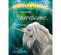 1art1 Unicorni Poster Unicorns Are Awesome, I Am Awesome, Therefore I Am A Unicorn Stampa d'Arte 50x40 cm