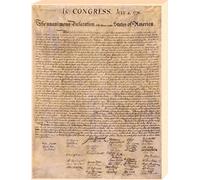 1art1 USA Poster Stampa Artistica su Tela La Dichiarazione di Indipendenza, 4 luglio 1776 Quadro da Parete sulla Barella | Murale XXL | Immagine 80x60 cm