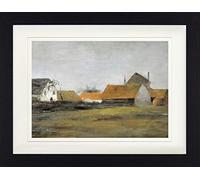 1art1 Vincent Van Gogh Poster Farmhouses in Loosduinen Near The Hague At Twilight, 1883 Quadro in Cornice con Pregiato Passepartout | Immagini A Parete | in Una Cornice 40x30 cm