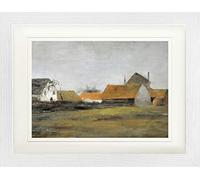 1art1 Vincent Van Gogh Poster Farmhouses in Loosduinen Near The Hague At Twilight, 1883 Quadro in Cornice con Pregiato Passepartout | Immagini A Parete | in Una Cornice 40x30 cm