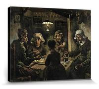 1art1 Vincent Van Gogh Poster Stampa Artistica su Tela I Mangiatori di Patate, 1885 Quadro da Parete sulla Barella | Murale XXL | Immagine 50x40 cm