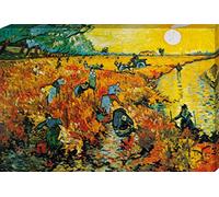 1art1 Vincent Van Gogh Poster Stampa Artistica su Tela Il Vigneto Rosso, 1888 Quadro da Parete sulla Barella | Murale XXL | Immagine 120x80 cm