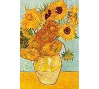 1art1 Vincent Van Gogh Poster Stampa Artistica su Tela Vaso con Dodici Girasoli, 1888 Quadro da Parete sulla Barella | Murale XXL | Immagine 120x80 cm