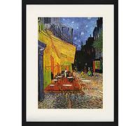 1art1 Vincent Van Gogh Poster Terrazza del caffè La Sera, Place Du Forum, Arles, 1888 Quadro in Cornice con Pregiato Passepartout | Immagini A Parete | in Una Cornice 80x60 cm
