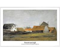 1art1 Vincent Van Gogh Stampa e Cornice (Plastica) - Farmhouses in Loosduinen Near The Hague At Twilight, 1883 (91 x 61cm)